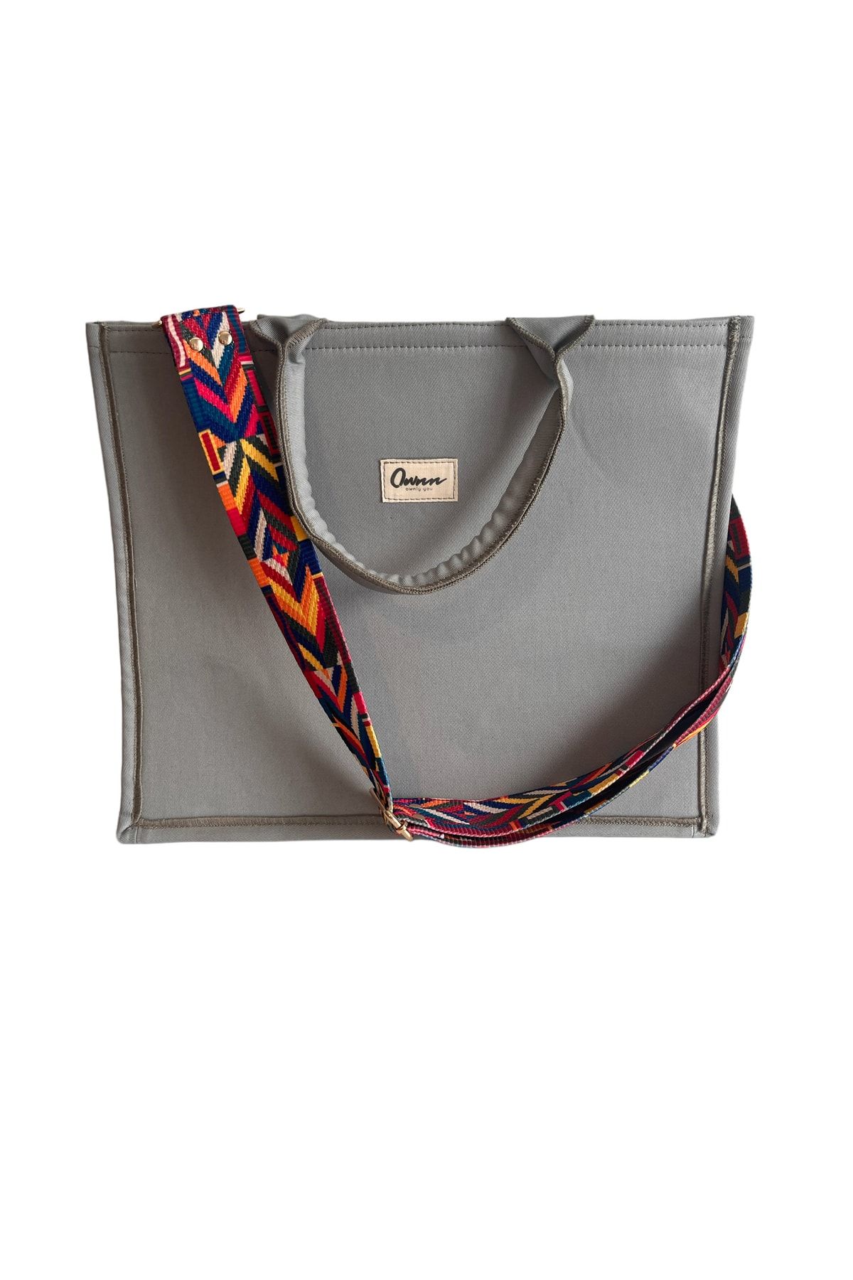 OWNN ownly you TOTE BAG XL (büyük boy) - KALIPLI KANVAS OMUZ ve EL ÇANTASI (aksesuarlı)