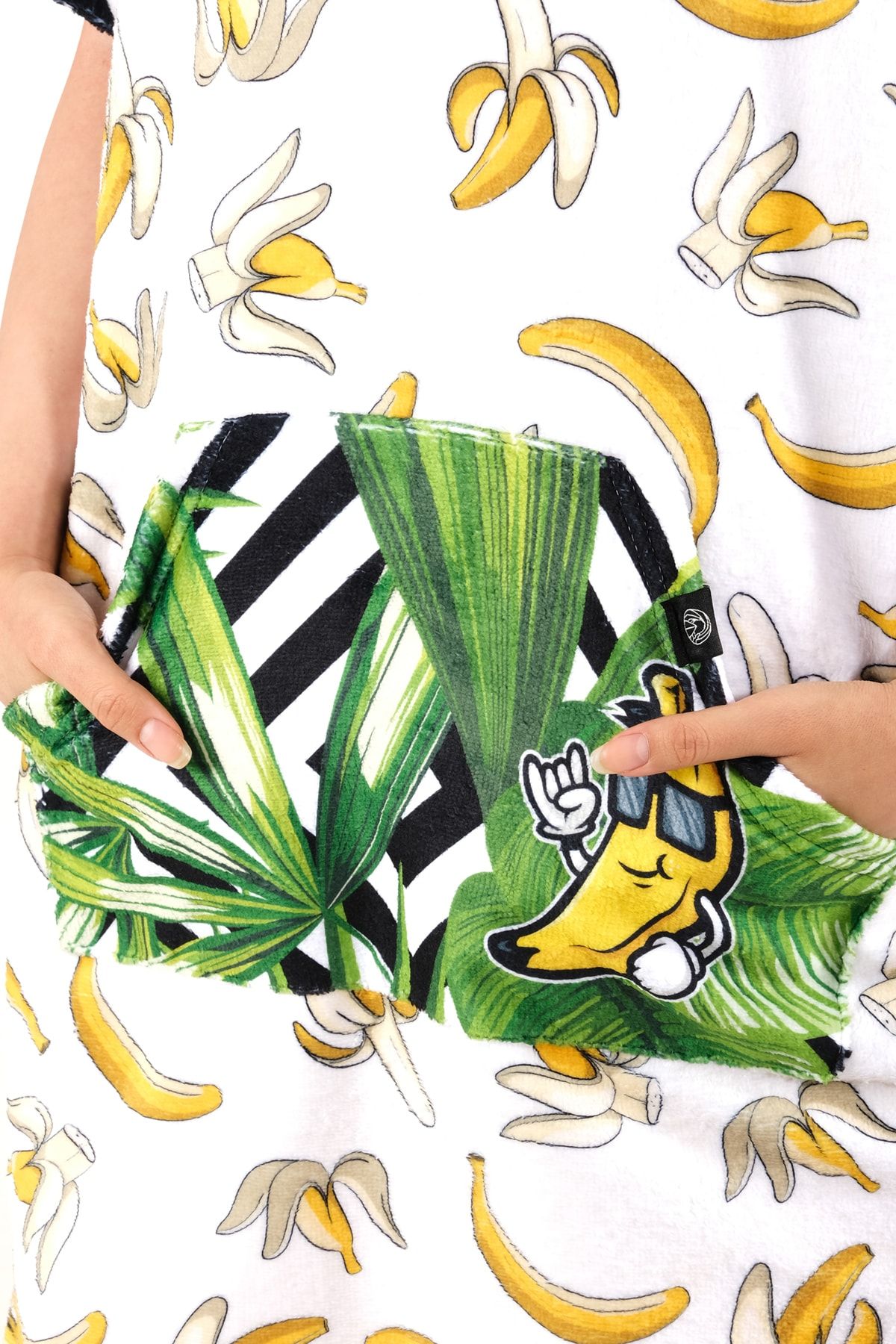 SEAMOUNT Unisex Bananas Surf Panço Özel Tasarım Baskılı Plaj Havlu Ve Bornoz CR10317