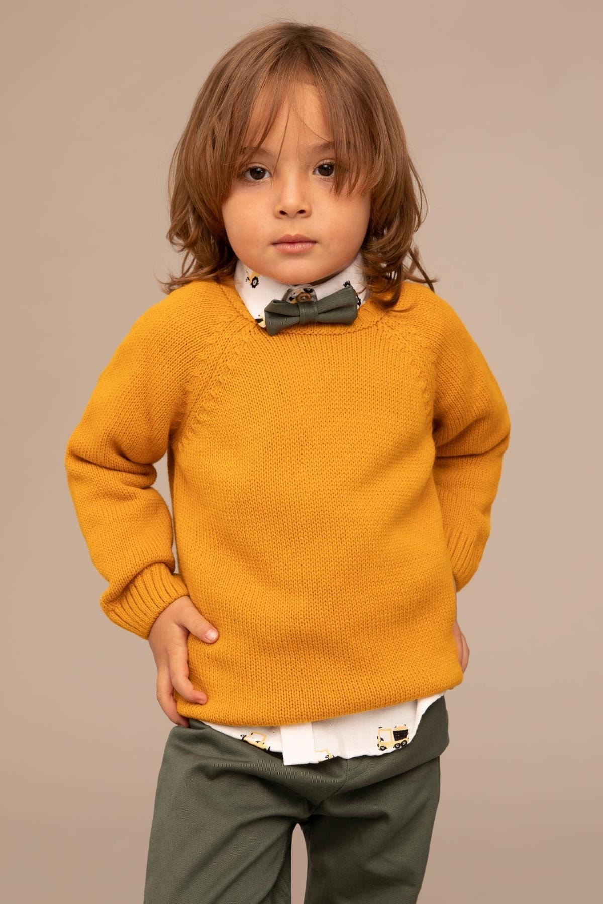 Defacto Erkek Bebek Regular Fit Bisiklet Yaka Akrilik Triko Kazak fotoğrafı 3 (önizleme)