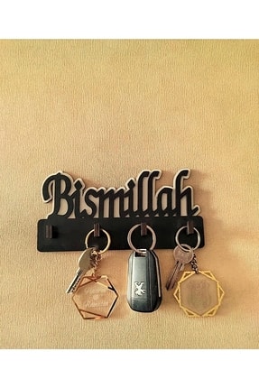 Ahşap Bismillah Besmele Anahtar Askısı Anahtarlık Key Holder TYC00457079480