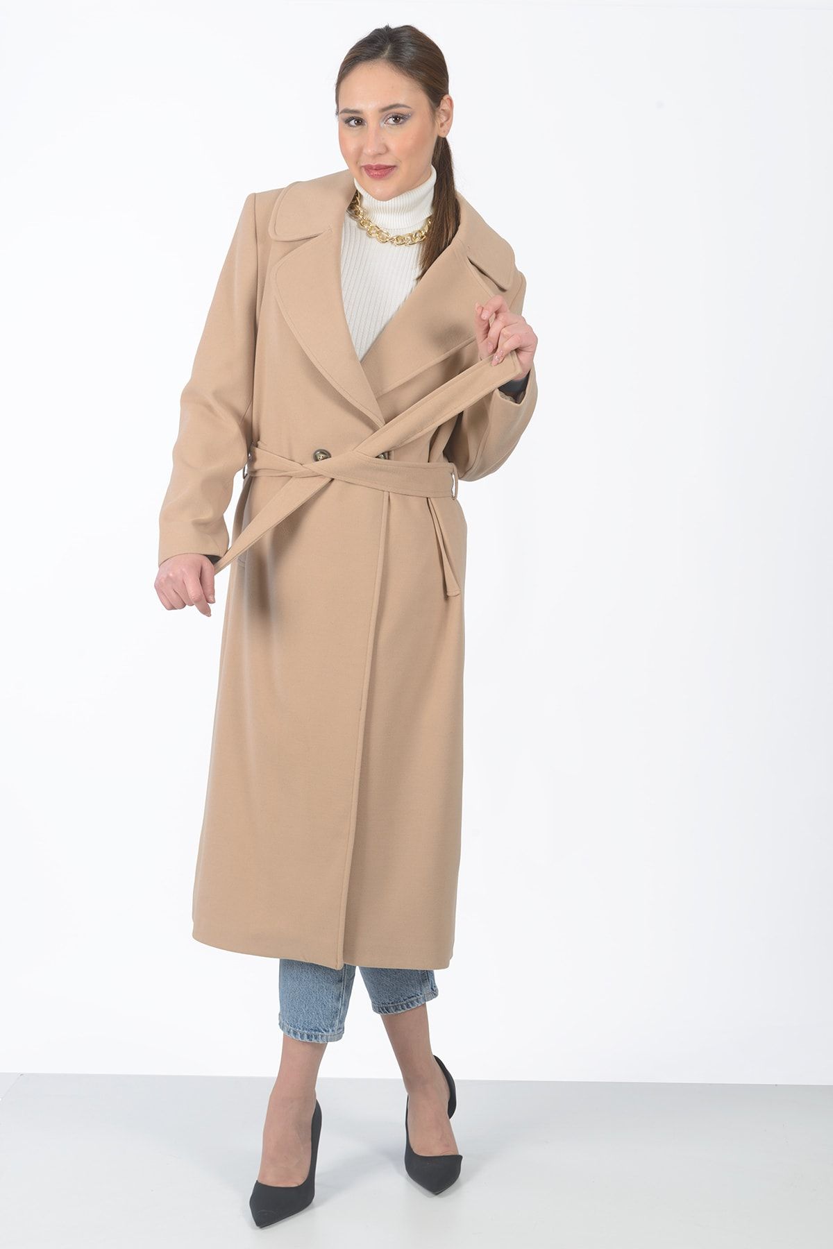 Dark beige coat sale