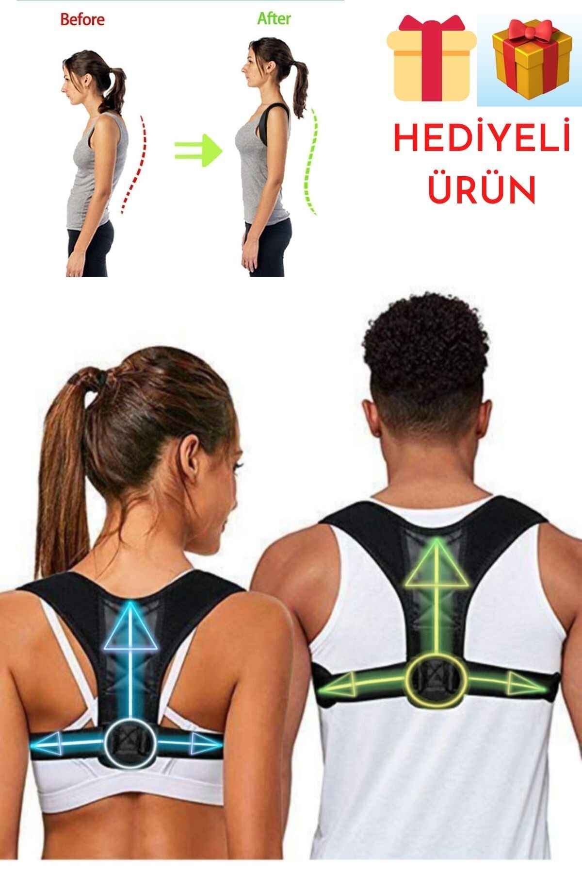 Ankaflex Ortopedik Dik Duruş Korsesi Bel Omuz Sırt Korsesi Dik Durma Korsesi Skolyoz Kamburluk Önleyici