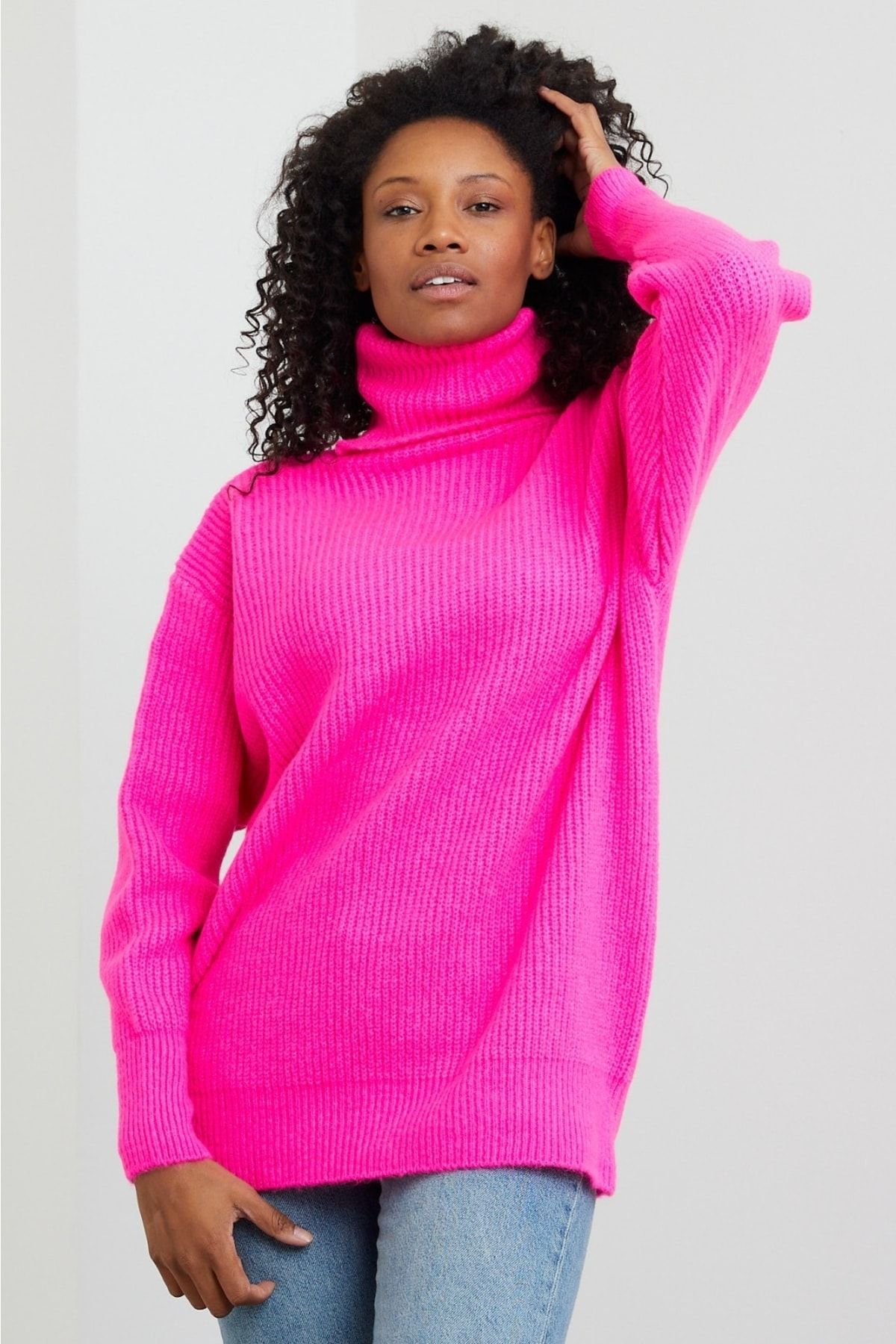 Fuchsia turtleneck on sale sweater