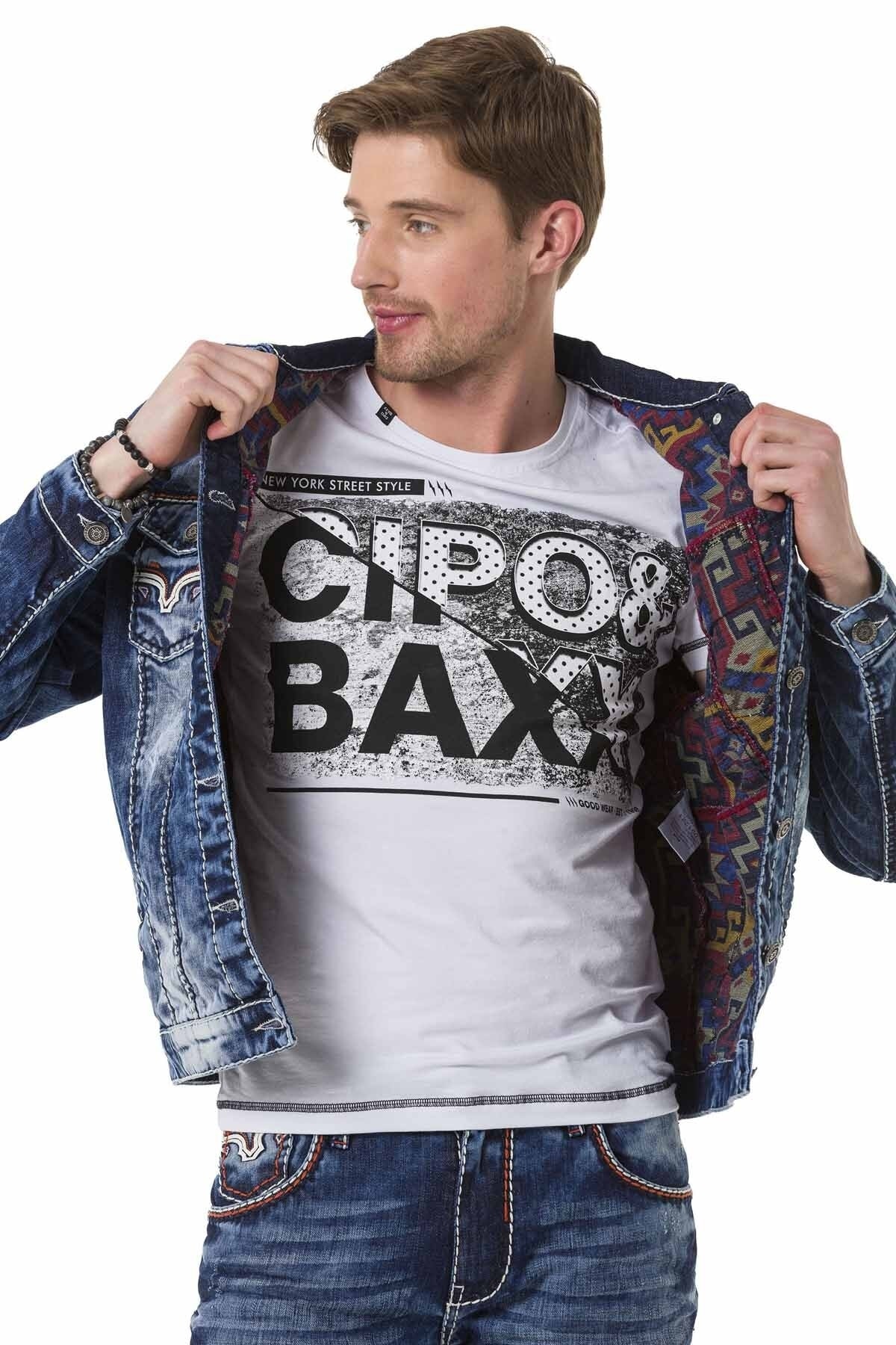 کاپشن مردانه آبی Cipo&Baxx | CJ279 اورجینال - تصویر 2