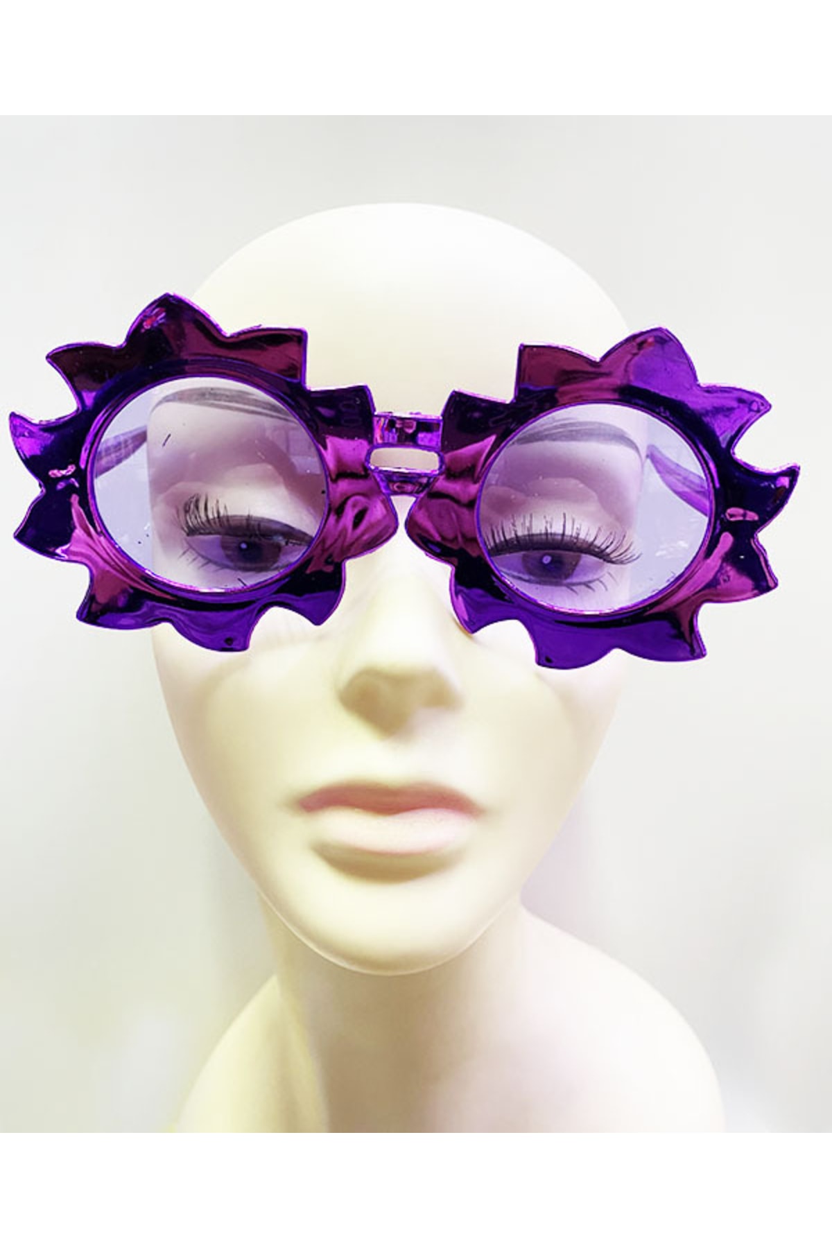 Genel Markalar Parti Güneş Model Metalize Parlak Parti Gözlüğü Mor Renk 14x7 Cm