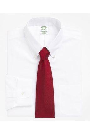 Erkek Beyaz Non-iron Düğmeli Yaka Milano Kesim Klasik Gömlek 1-00001907
