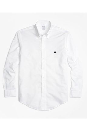 Erkek Beyaz Non-iron Regent Kesim Logolu Oxford Spor Gömlek 1-00028248