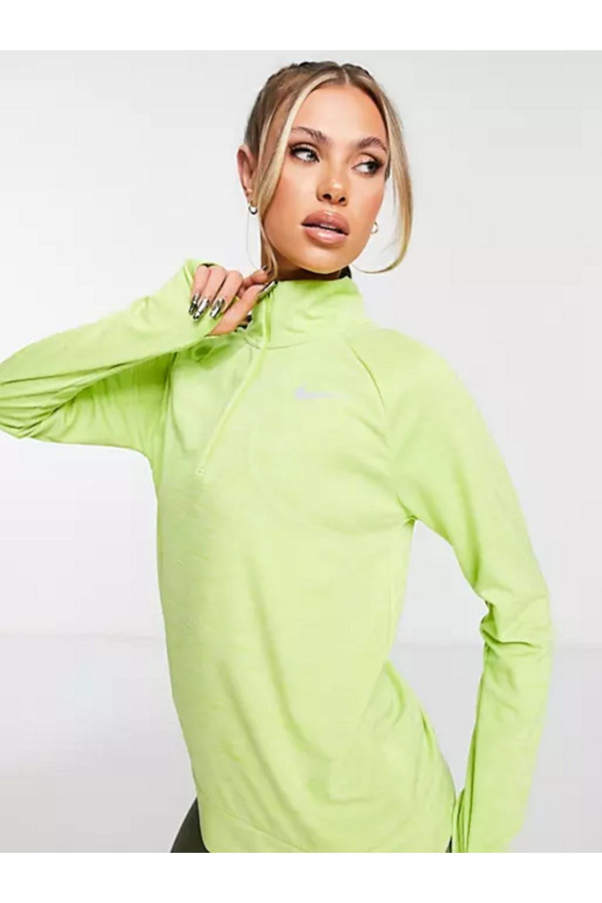 Nike green sale half zip