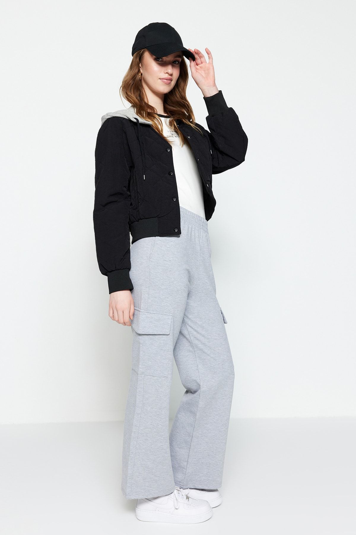Trendyol Modest Sweatpants - Gray - Wide leg