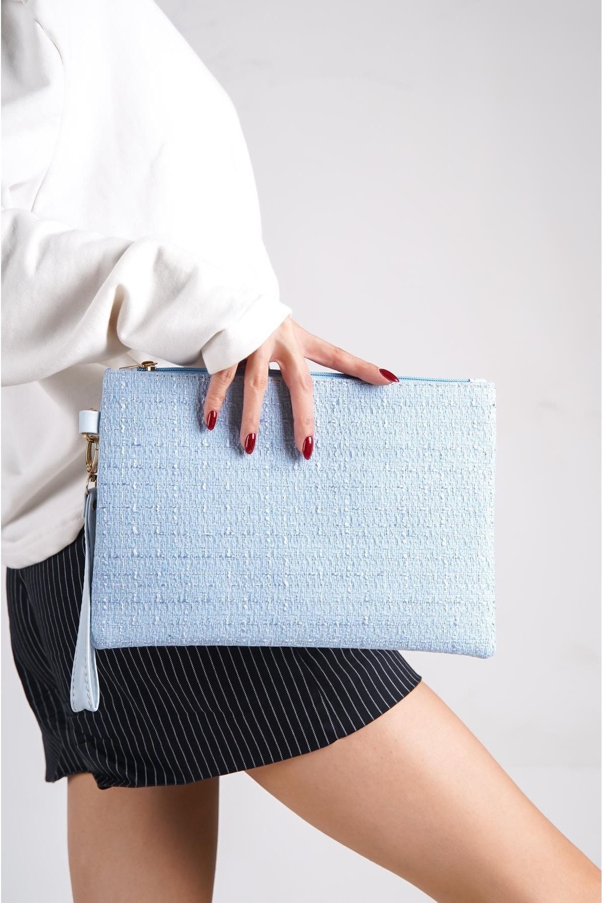 Capone Outfitters Capone Paris Baby Blue Women s Clutch Bag Trendyol