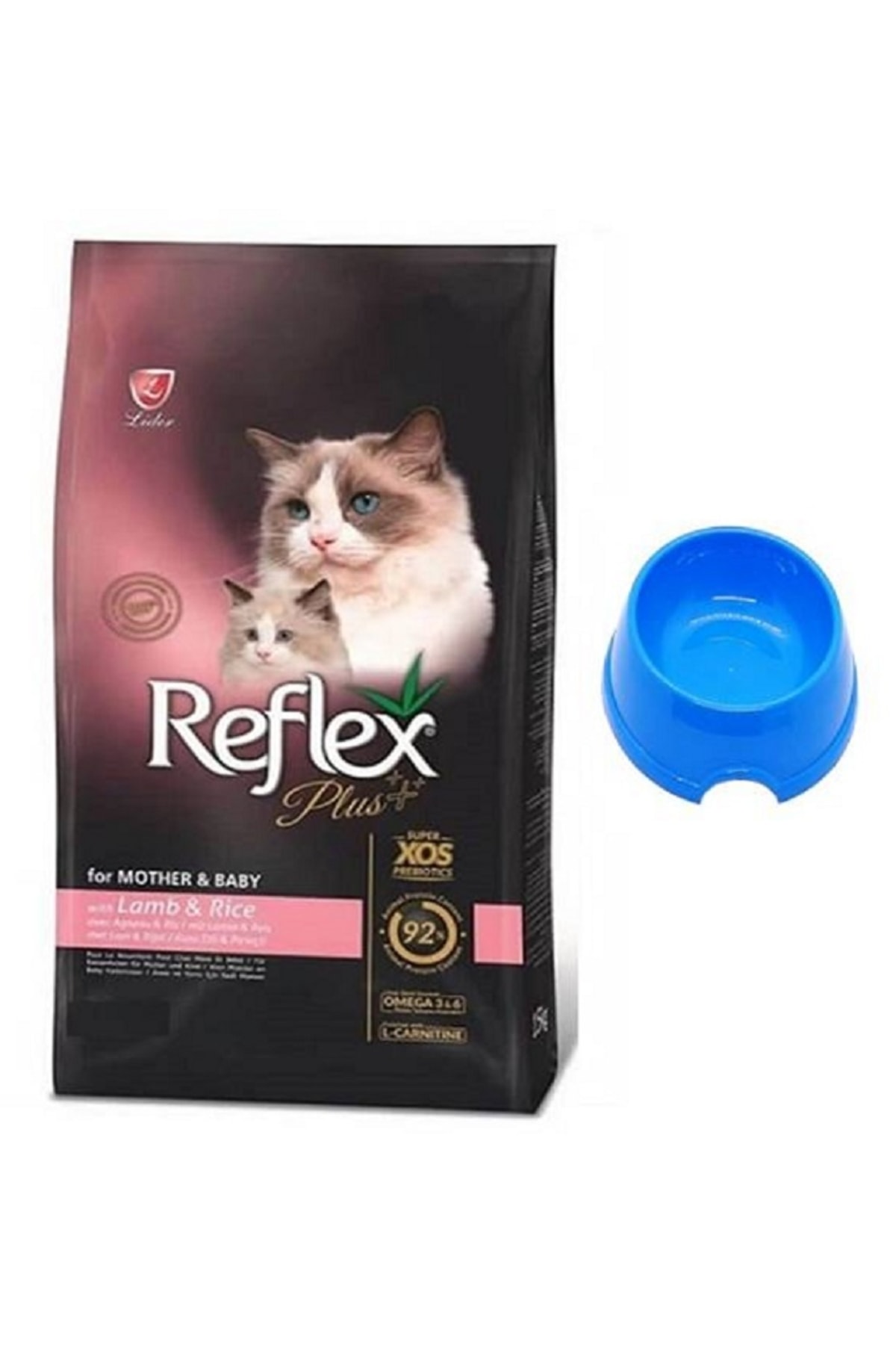 Reflex Plus Mother & Babycat Kuzu Etli Ve Pirinçli Yavru Kedi Maması 1,5 Kg Küçük Mama Kabı