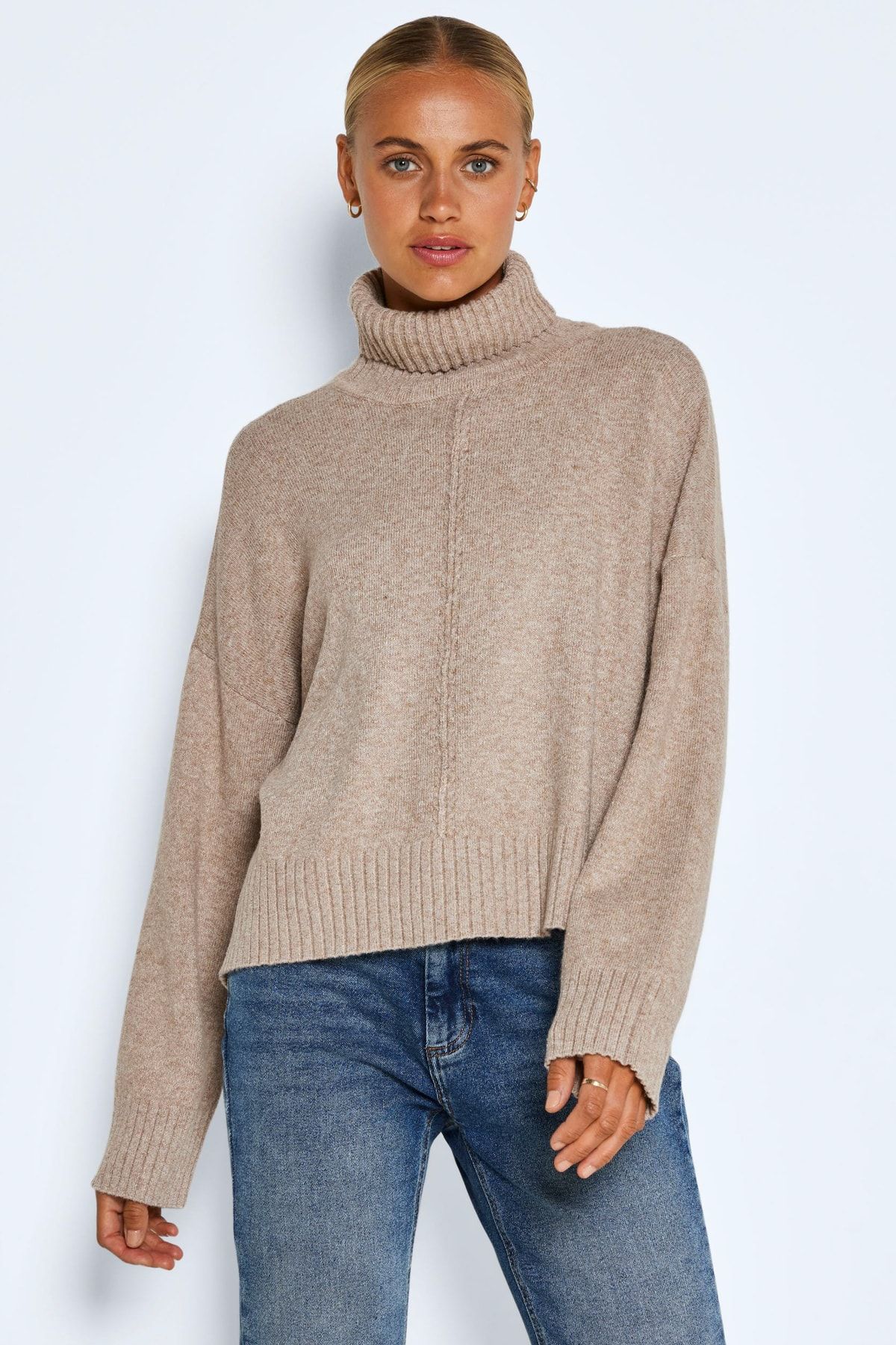 Noisy May Sweatshirt Beige Regular Fit Fast ausverkauft