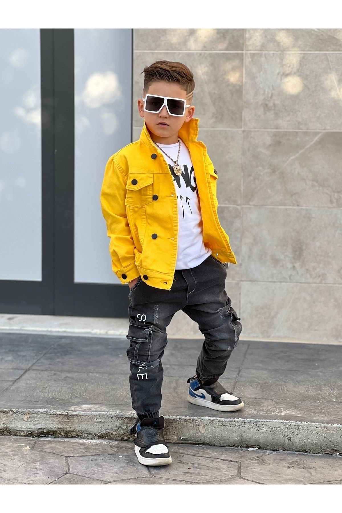 Yellow denim shop jacket kids