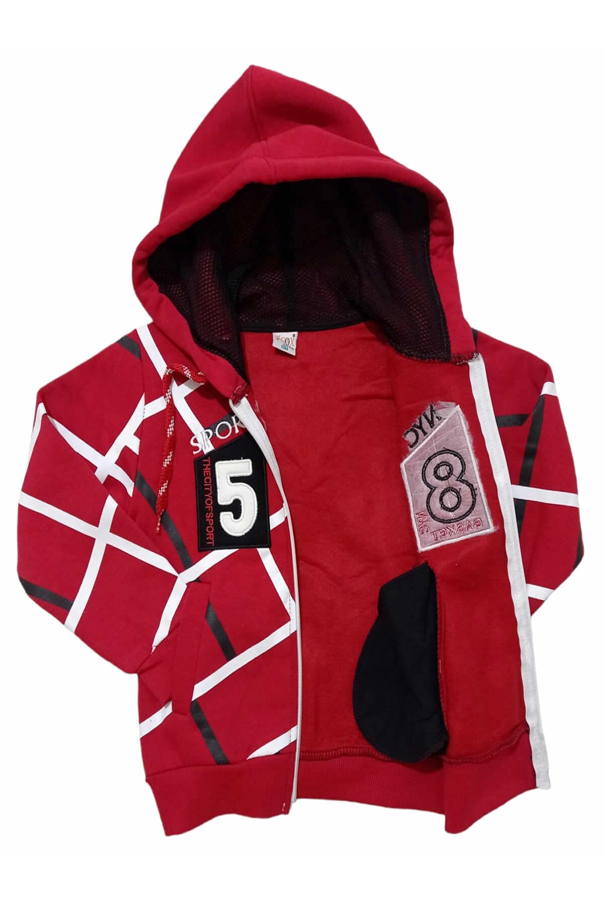 سویشرت پسرانه قرمز Fox Life Kids | çizgilisweatshirt اورجینال - تصویر 5