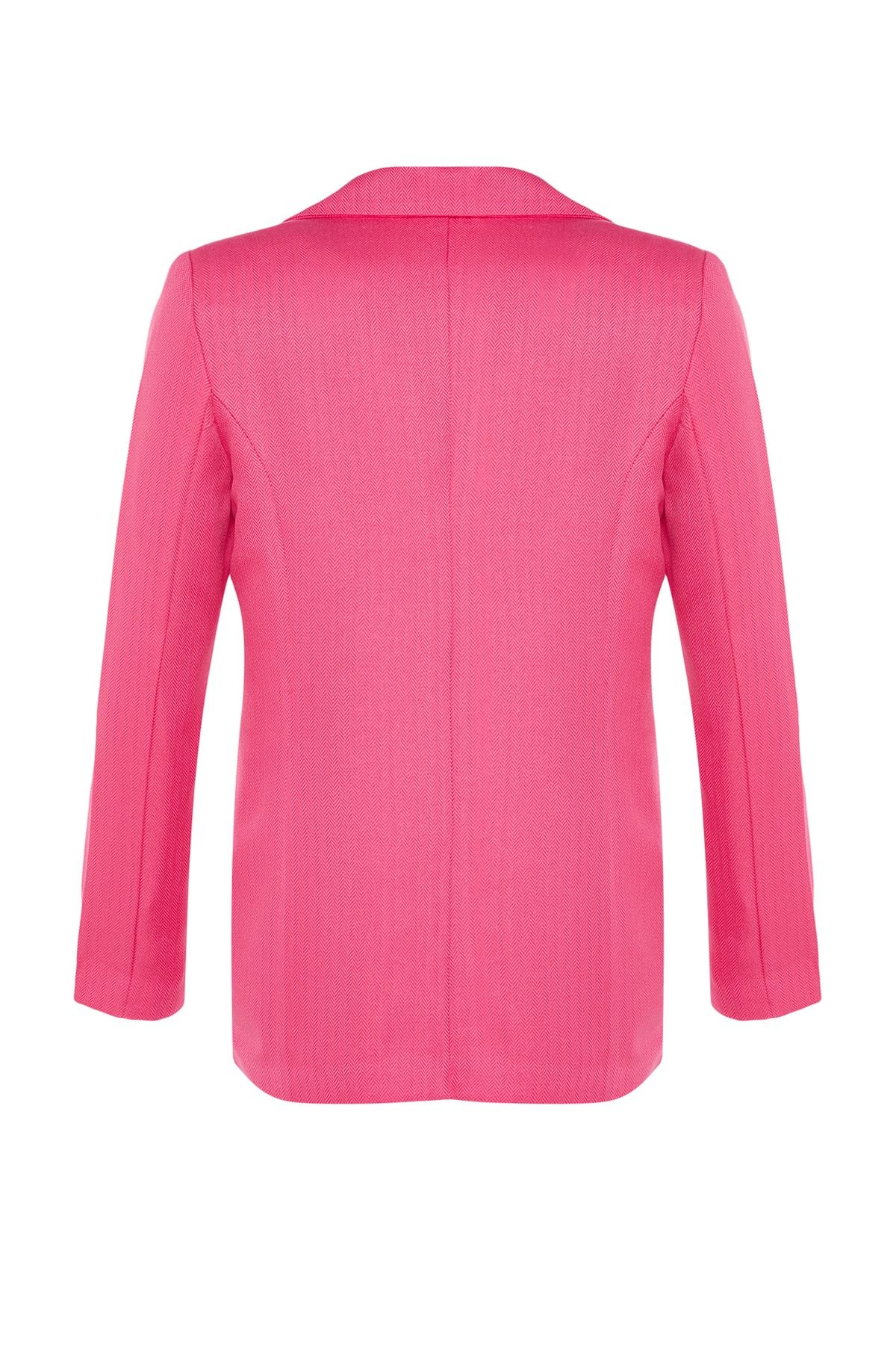 Trendyol Collection-Fuchsia Woven Lined Button Blazer Jacket TWOSS22CE0092 8