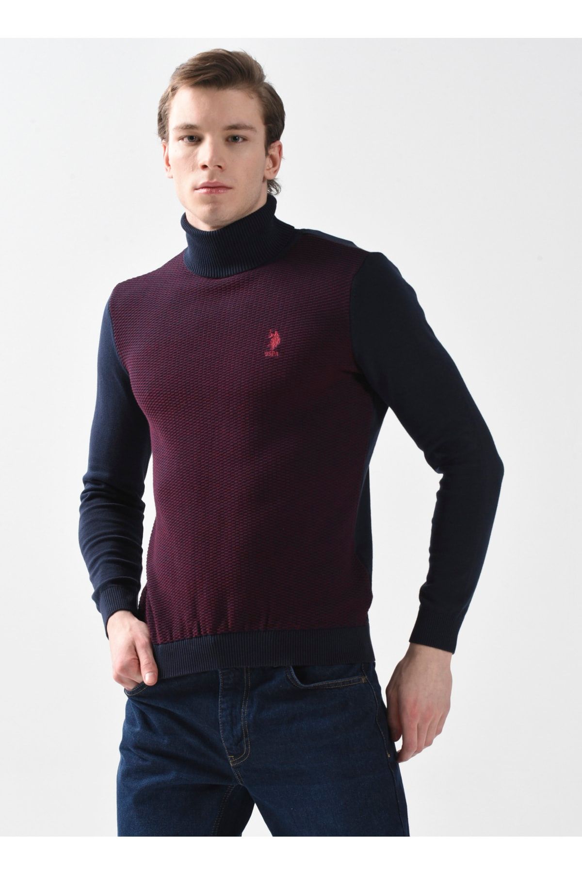 U.S. Polo Assn. Full Turtleneck Red Men s Sweater Naruna Trendyol
