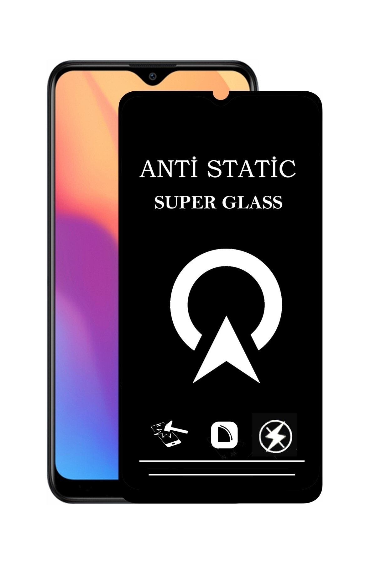 Xiaomi Redmi 8A Tam Kaplayan Anti Statik Çizilmez Safir Ekran Koruyucu Cam