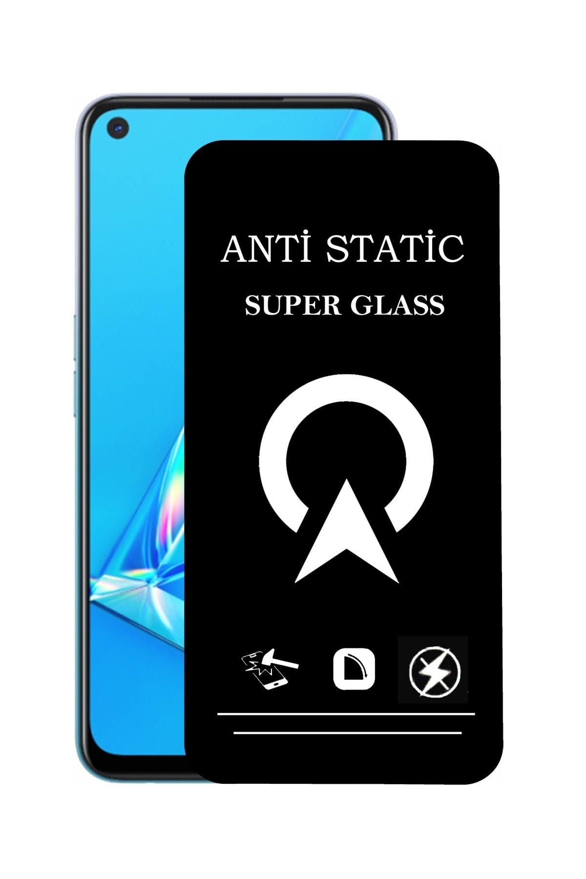 Oppo A72 Tam Kaplayan Anti Statik Çizilmez Safir Ekran Koruyucu Cam