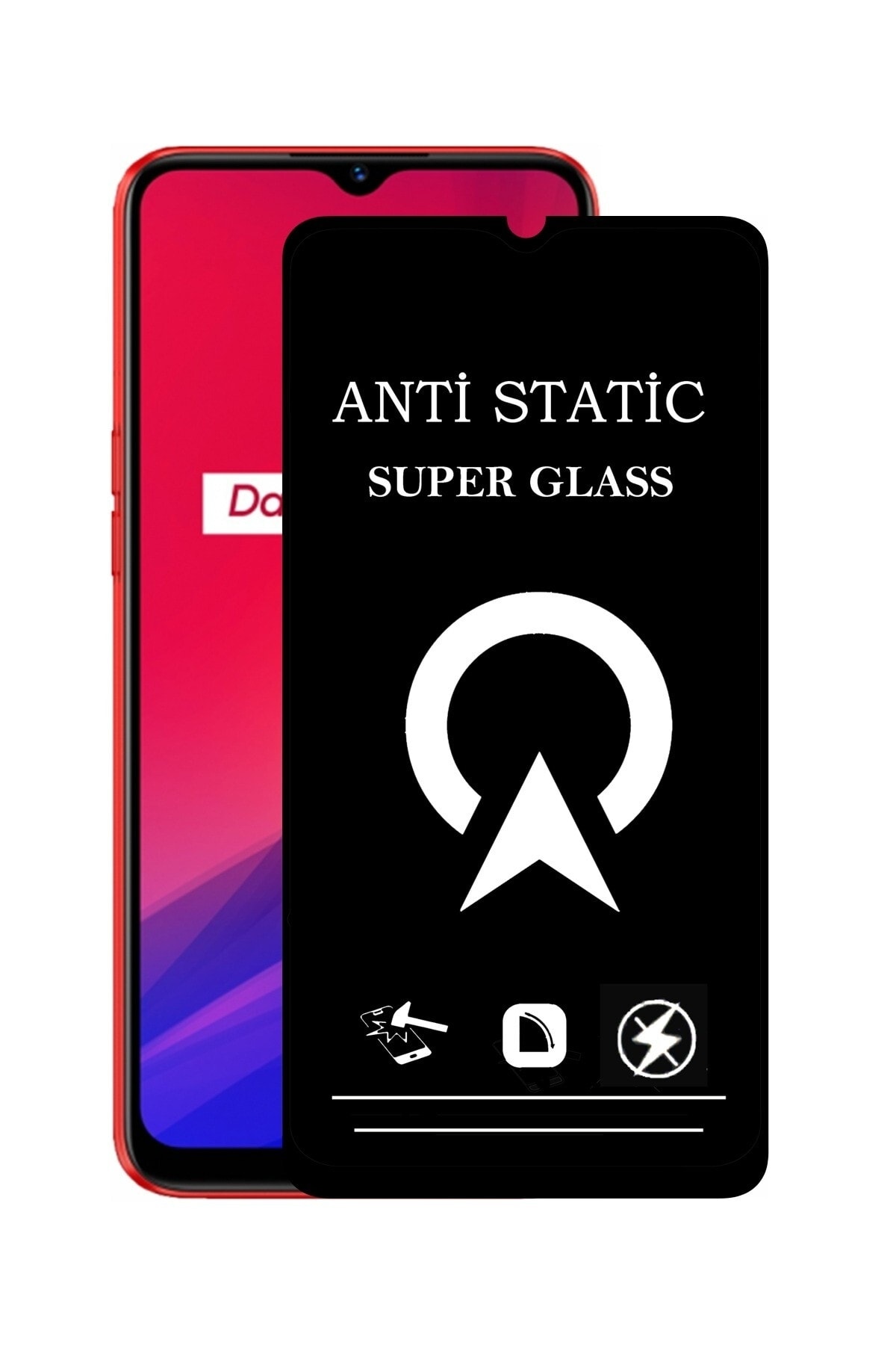 Realme C3 Tam Kaplayan Anti Statik Çizilmez Safir Ekran Koruyucu Cam