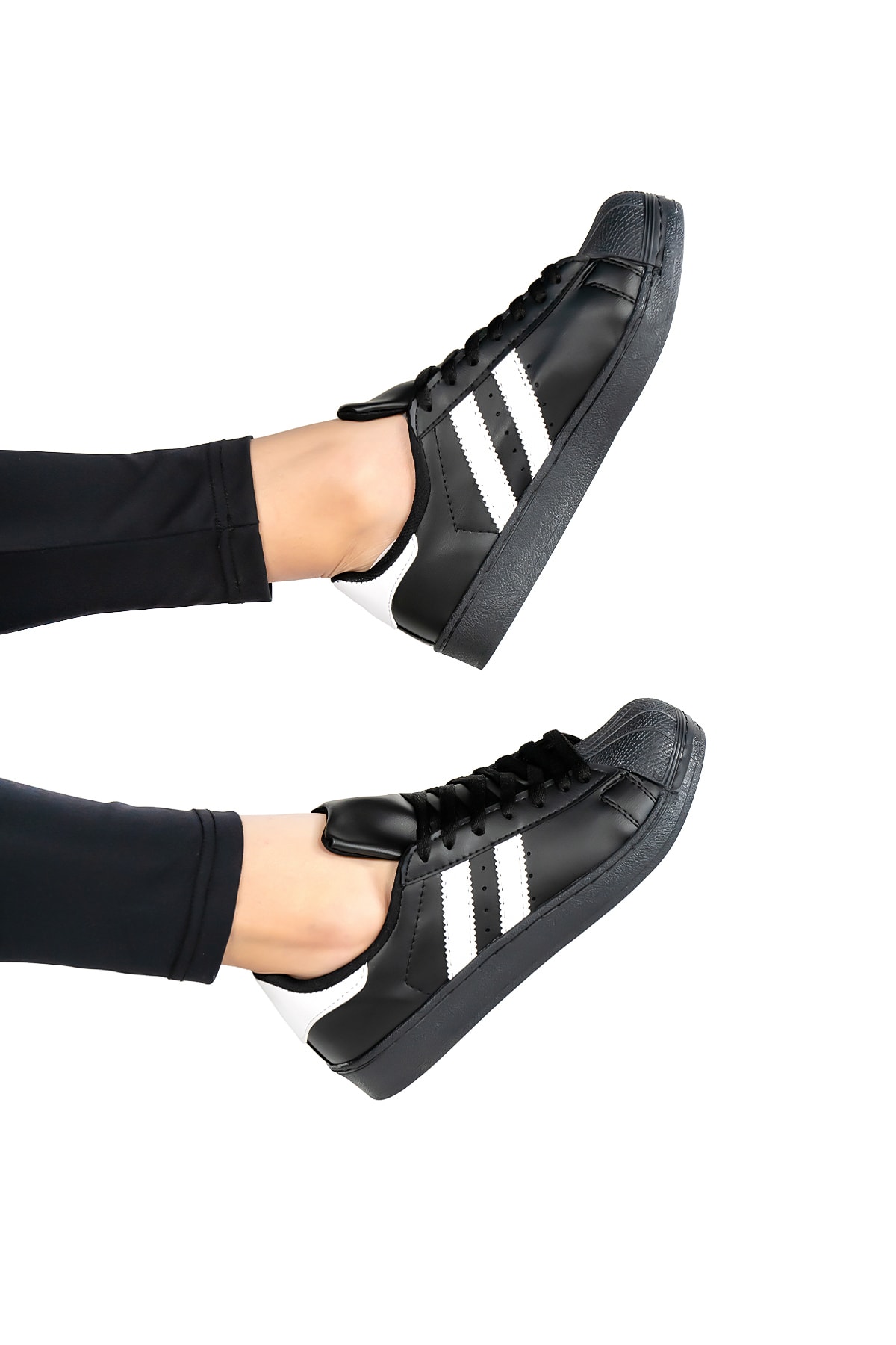 Blyss Unisex Siyah Beyaz Superstar Spor Ayakkabı
