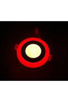 Çift Renkli 3+3 W Led Panel Sıva Altı Yuvarlak Spot Armatür (Kırmızı - Gün Işığı) tgrgsmledmk096