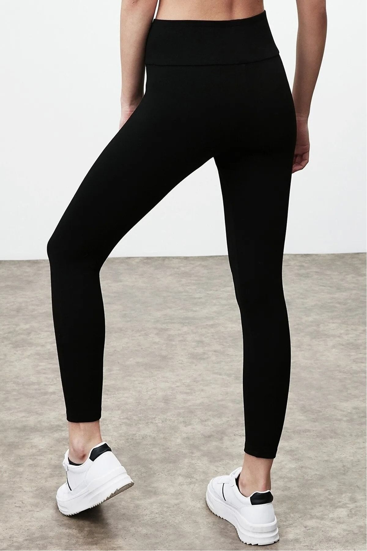 Swana Fleece Plush Thermal Tights Winter Black - Trendyol