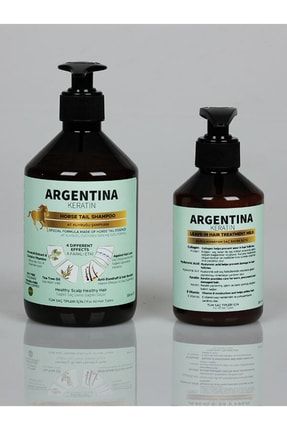 Keratin & Dökülme Önleyici At Kuyruğu Şampuan 500 ml Durulanmayan Saç Bakım Sütü 250 ml ARG-005