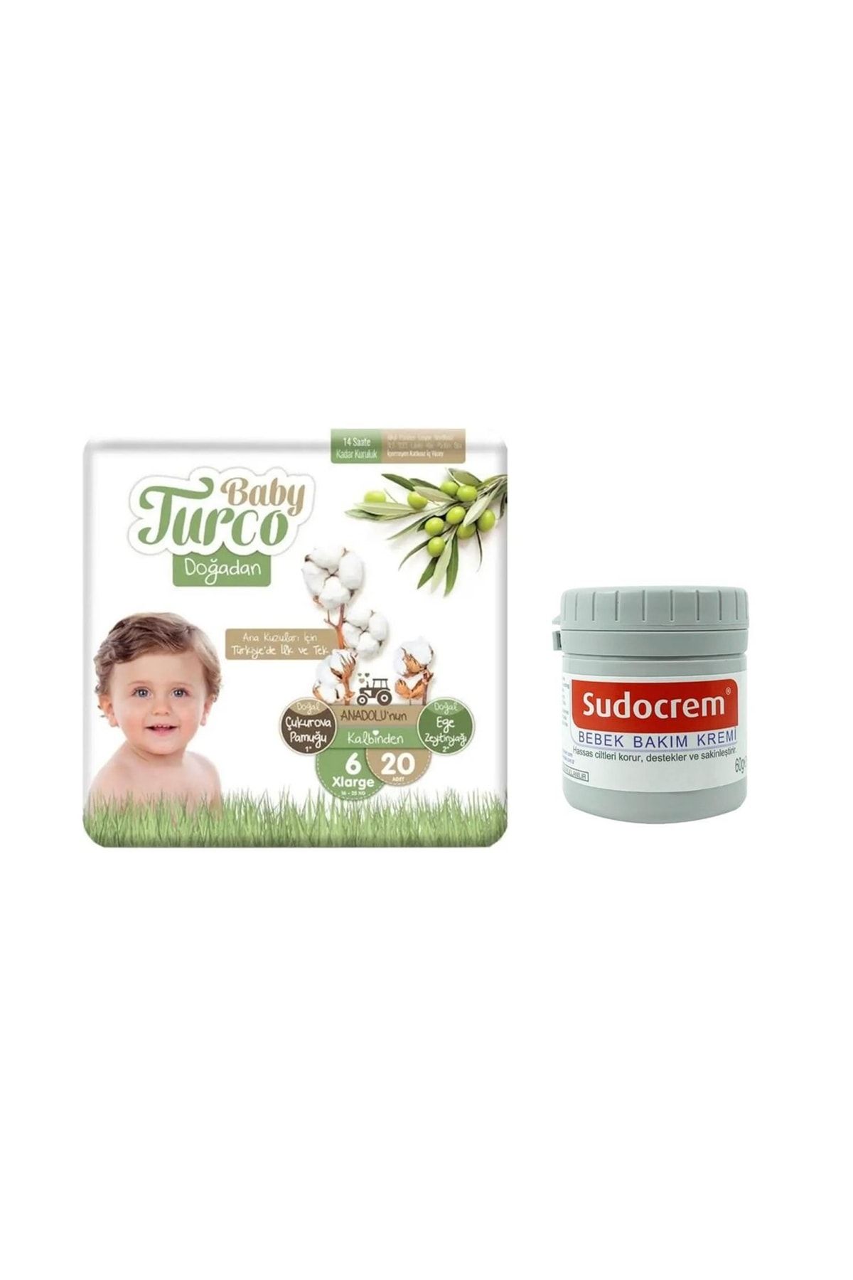 Baby Turco Xlarge 20 Lı No:6 16-25 kg + Sudocrem Bebek Bakım Kremı 60 gr