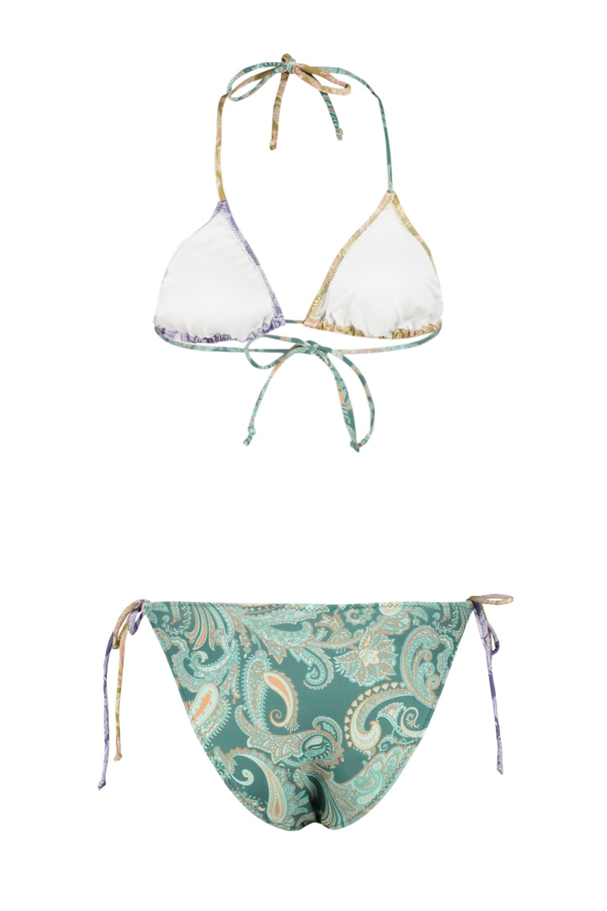 Trendyol Collection-Schal-gemustertes Triangel-Bikini-Set mit Krawatte TBESS22BT0002 8