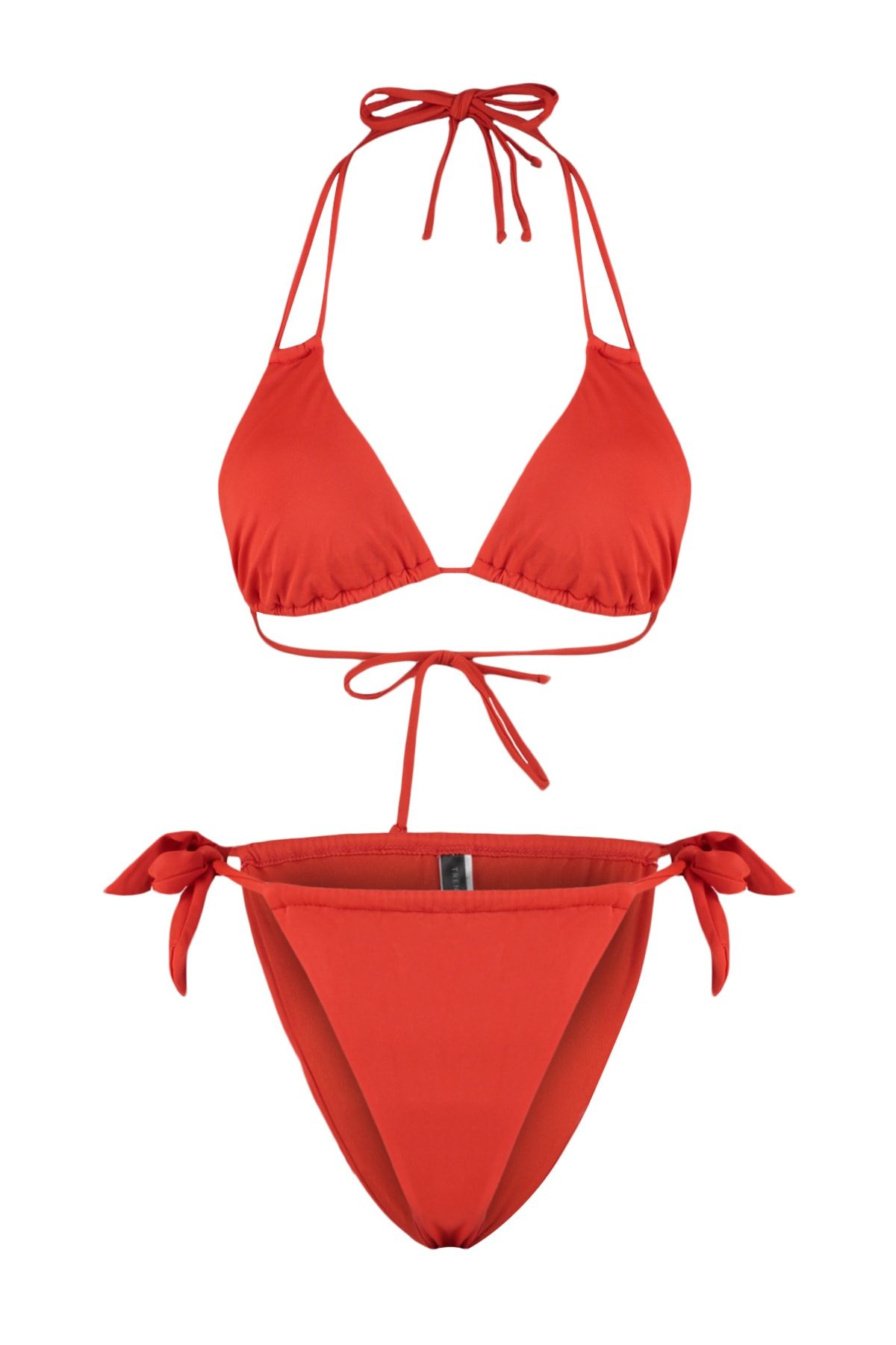 Trendyol Collection-Red Triangle Tunnel High Leg Bikini Set TBESS22BT0037 6