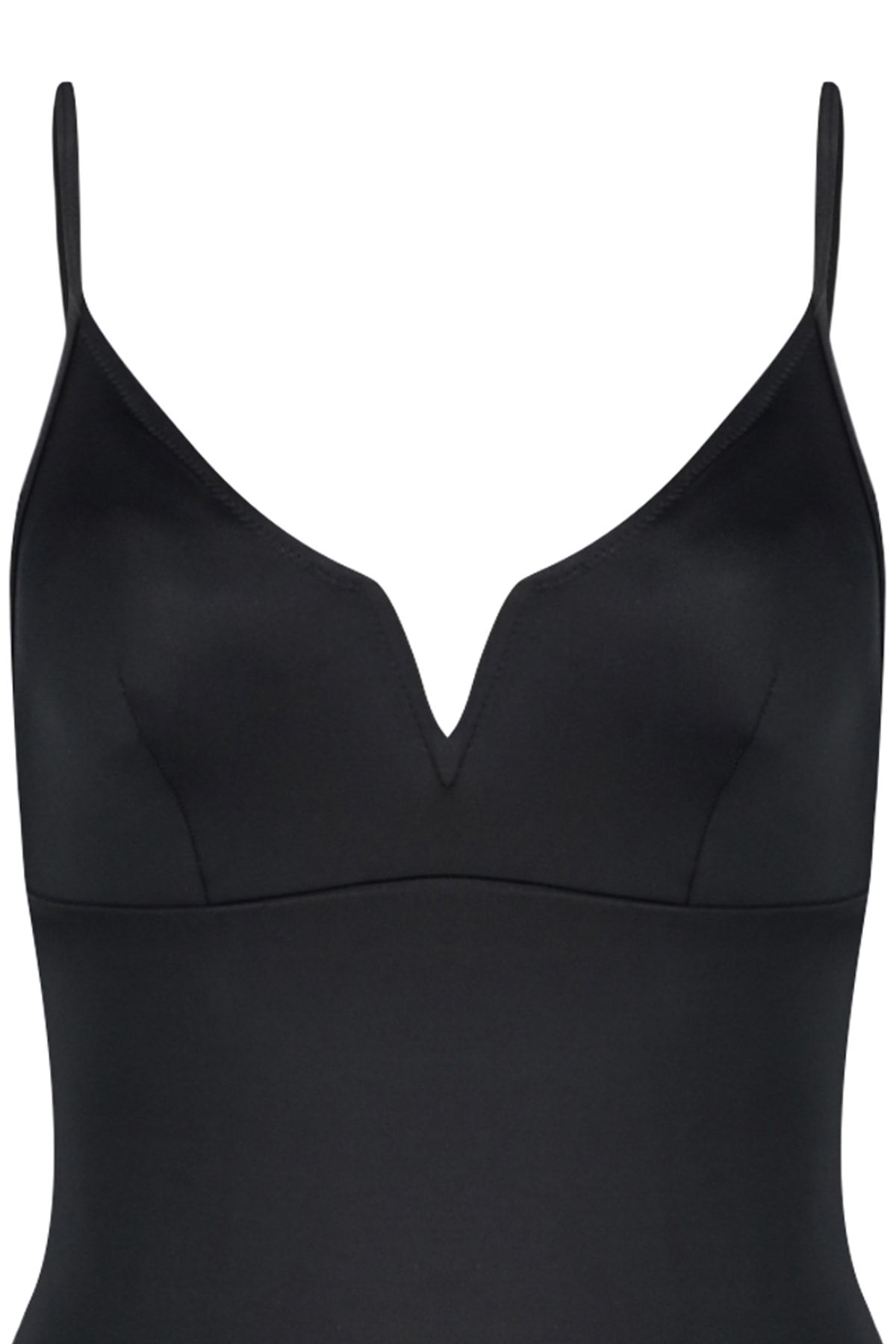 Trendyol Collection-Schwarzer normaler Badeanzug mit V-Ausschnitt TBESS22MA0010 7