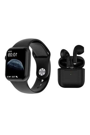 Pro 5 Mini Bluetooth Kulaklık Watch7 Pro Siyah Akıllı Saat 464234