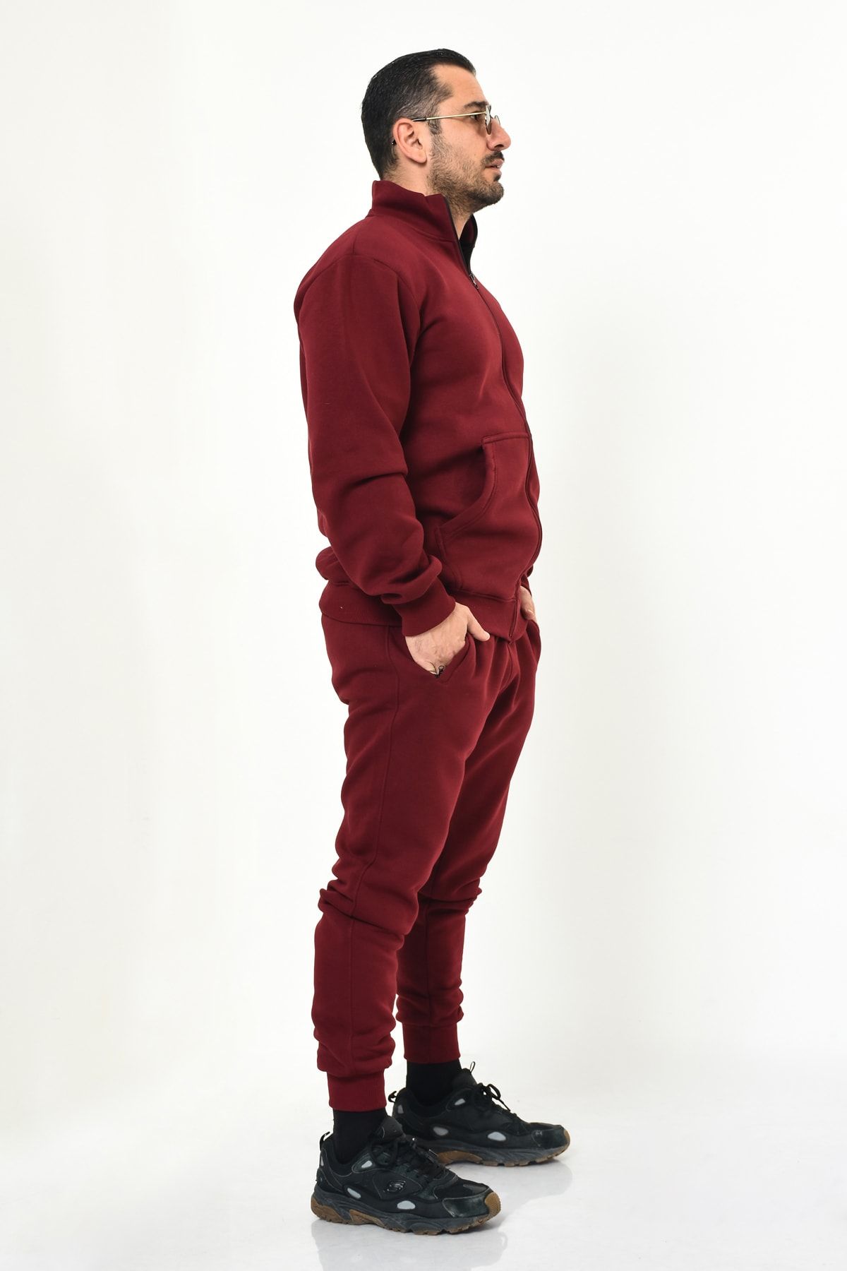 Burgundy sweatsuit on sale