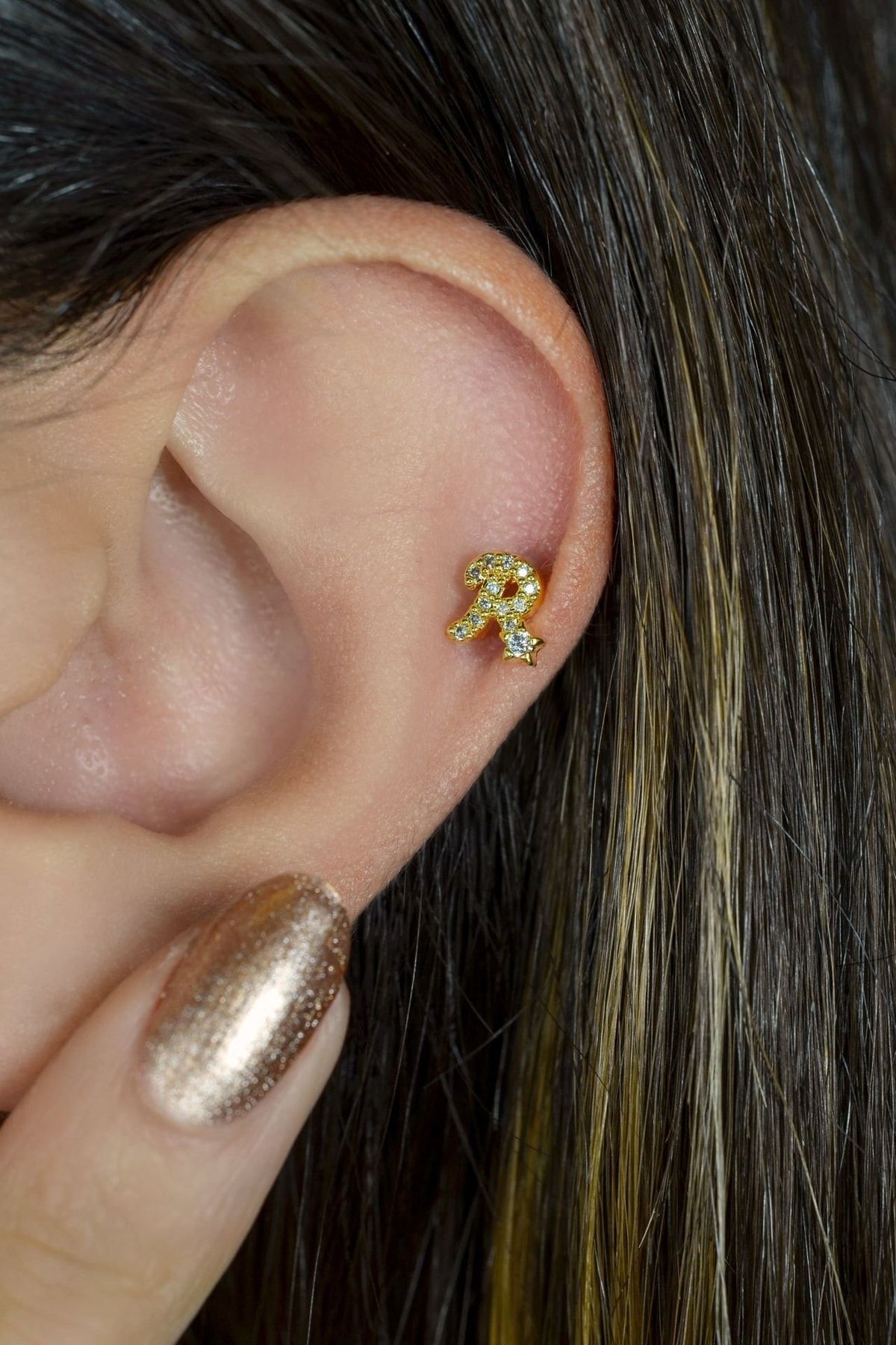 Letter outlet cartilage earring