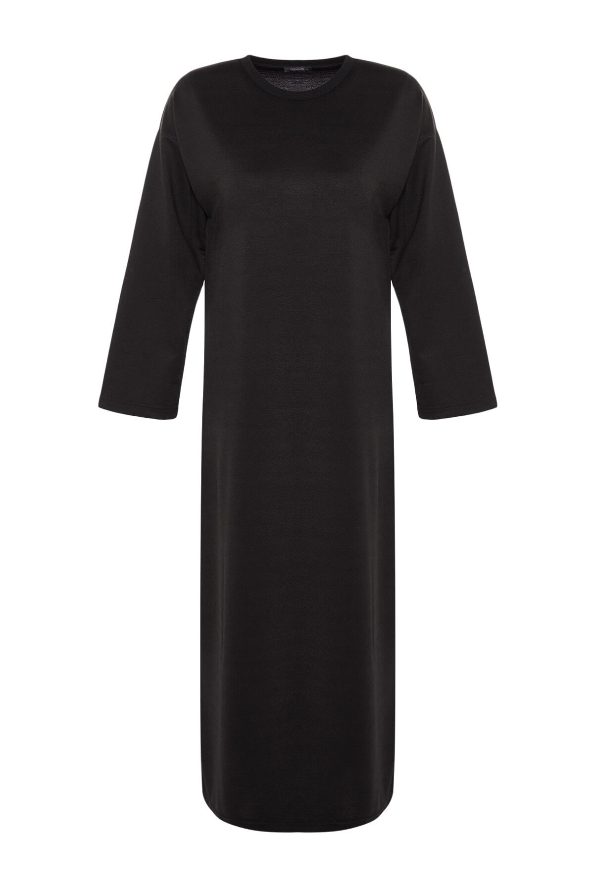 Trendyol Modest-Чорна сукня об'ємного силуету Orme TCTSS23EB00125 7