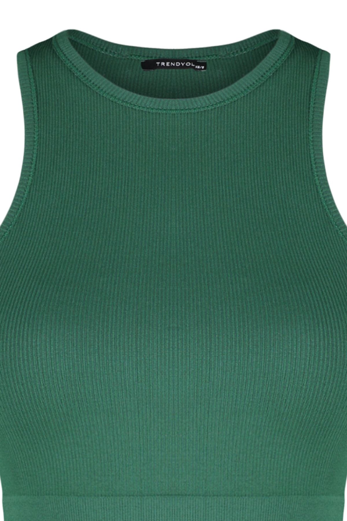 Kolekcia Trendyol-Duck Head Green Bezšvová/bezšvová Rebrovaná a ľahká podporná pletená športová podprsenka Twoss21Ss0024 7