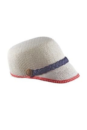 Kız Çocuk Şapka Yazlık Hasır Modelli Örgülü Kemer Tasarım Abksp-0009 ABKSP-0009