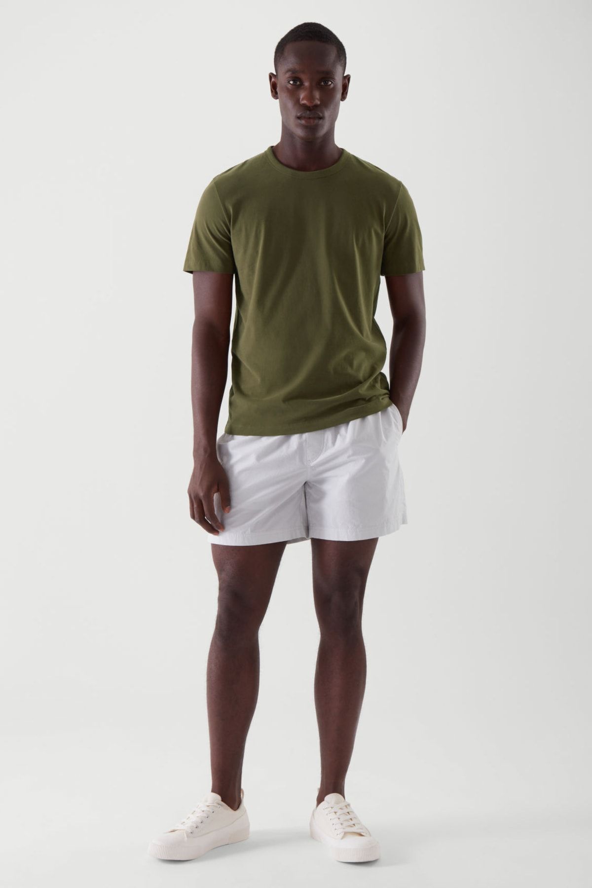 Mens slim fit khaki shorts sale