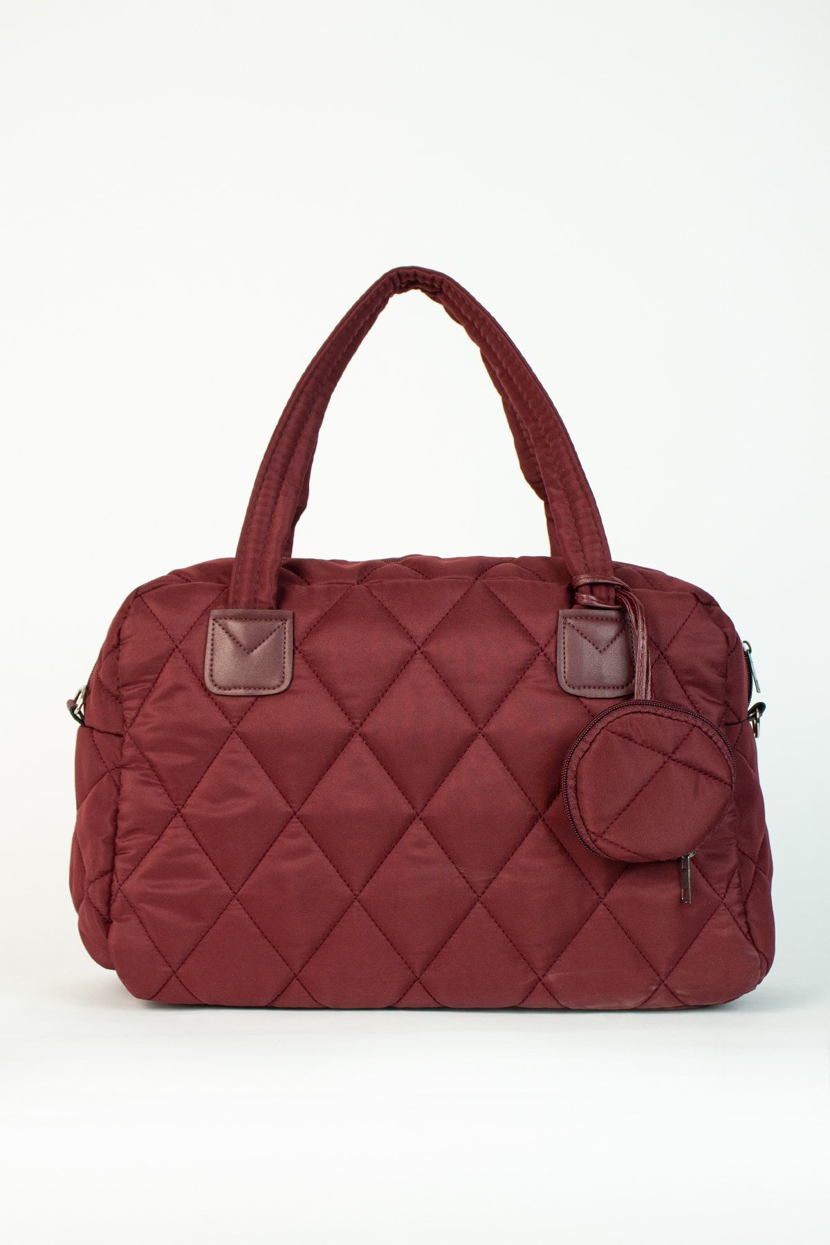 Burgundy quilted bag cheap