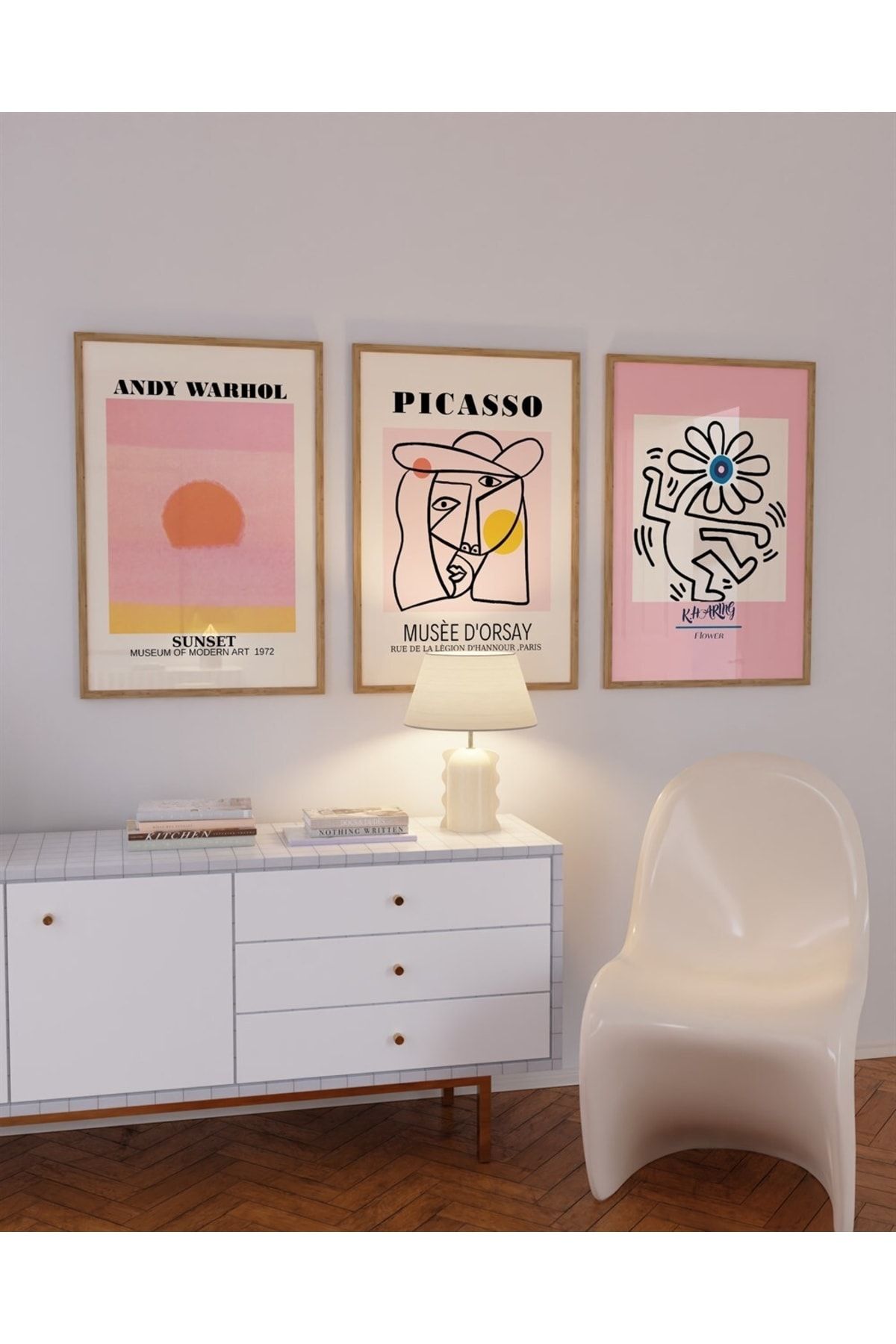 bukashops Picasso Flower Andy Warhol 3'lü Tablo, Poster Seti - Çerçevesiz GX10788