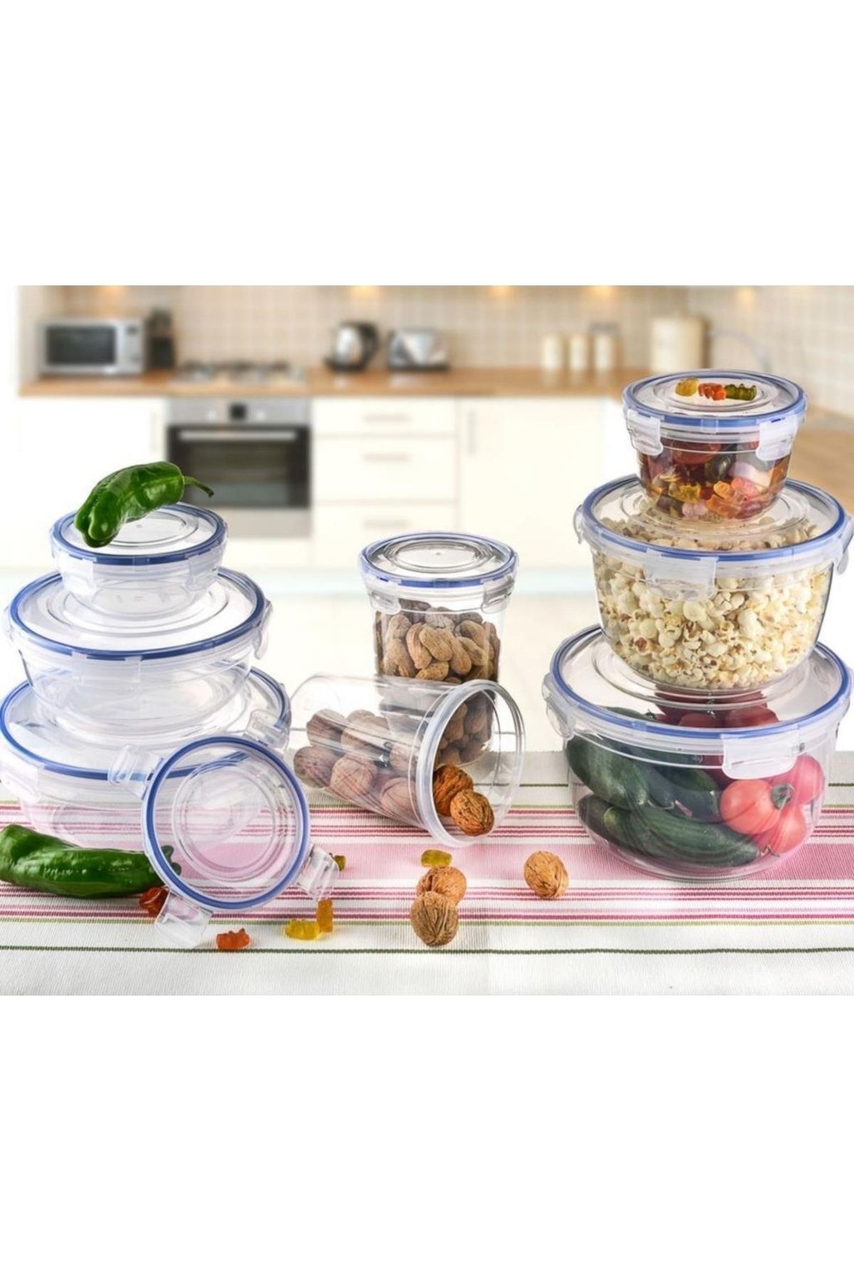 Flosoft-Sealed Leak Proof Airtight Round Storage Container Set of 3 (400ml,800ml,1350ml) 3