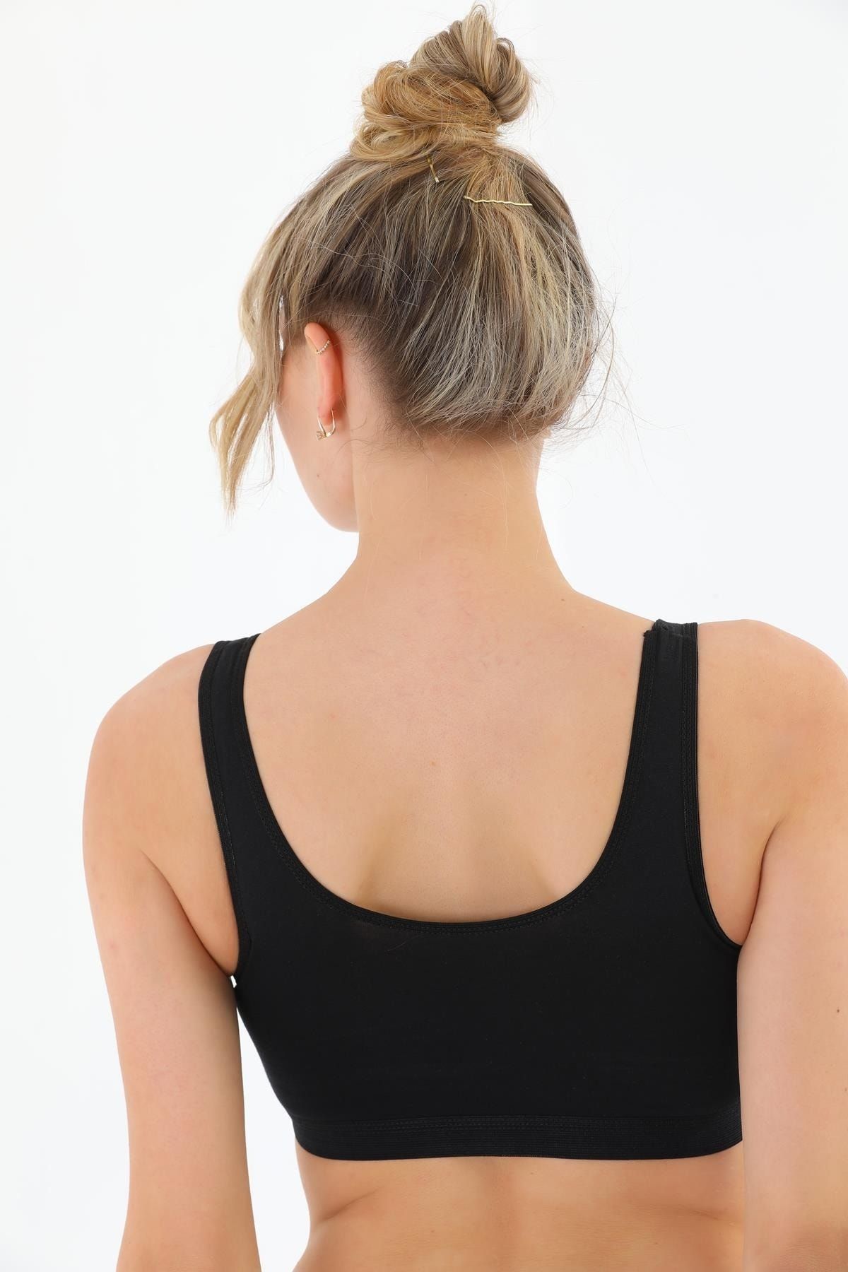 SEBOTEKS-Sutien sport bustier căptușit din bumbac pieptănat Sb777 4