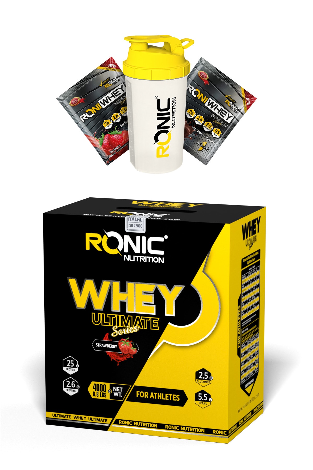 Ronic Nutrition Whey Ultimate 4000 G Kas Yapılanmasına Yardımcı Protein Tozu (çilek Aromalı)