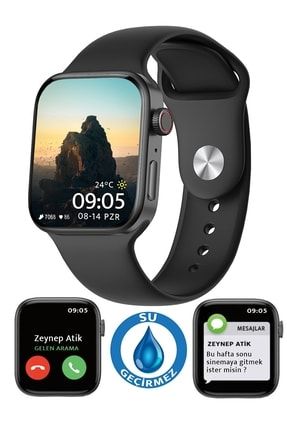 Watch 7 Akıllı Saat Kablosuz Şarj 2 Tuş Aktif Ios Android Tüm Telefonlara Uyumlu Watch-7 b1