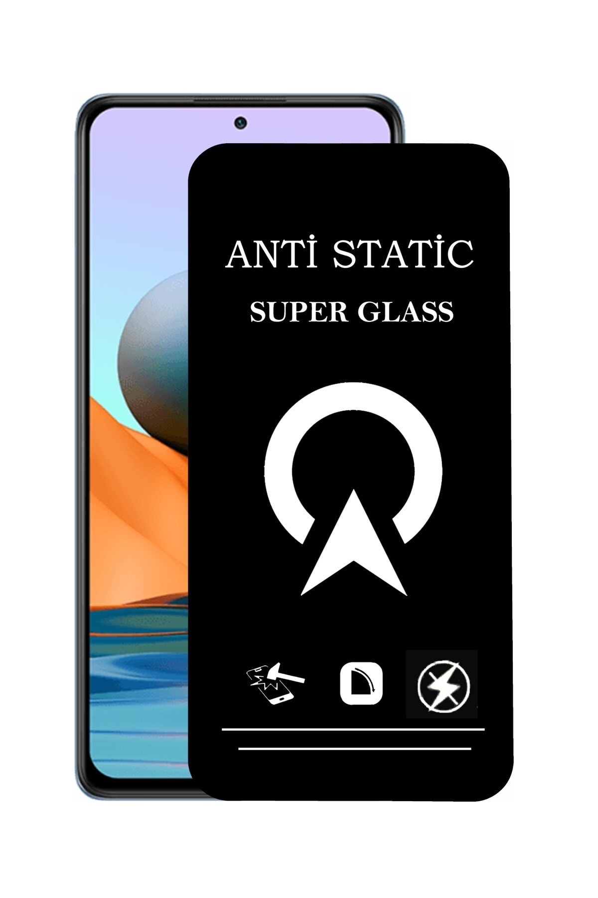 Xiaomi Redmi Note 10 Tam Kaplayan Anti Statik Çizilmez Safir Ekran Koruyucu Cam