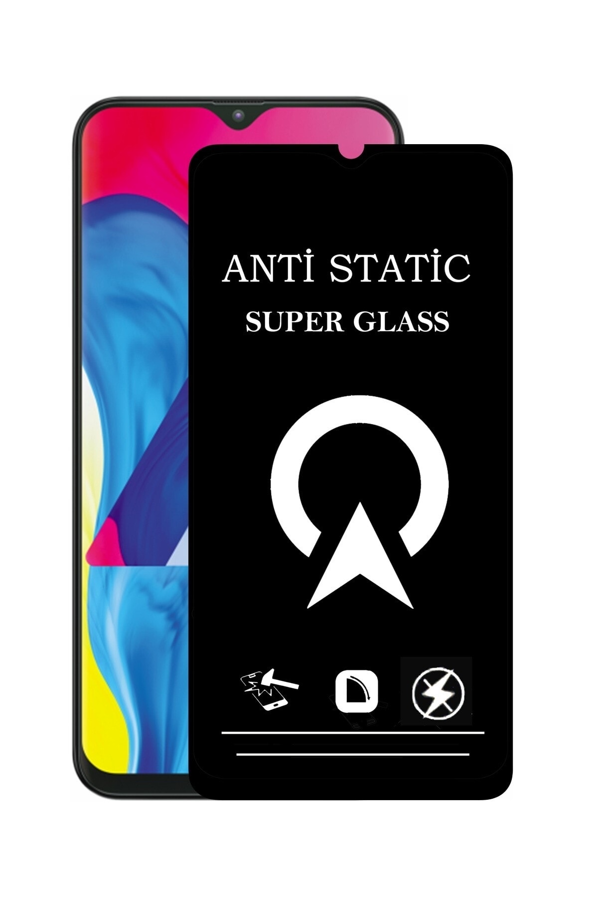 Samsung Galaxy M10 Tam Kaplayan Anti Statik Çizilmez Safir Ekran Koruyucu Cam