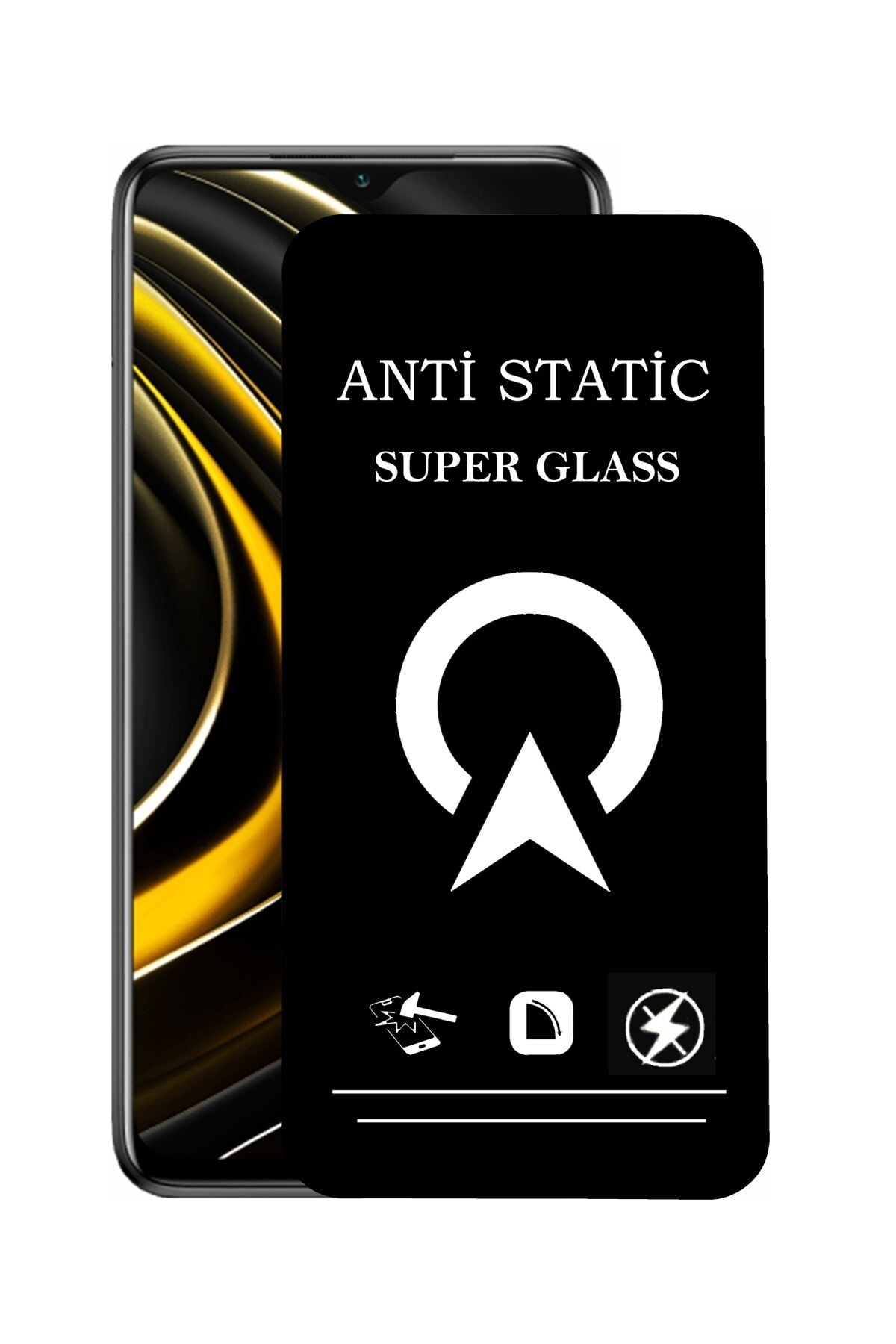 Xiaomi Poco M3 Tam Kaplayan Anti Statik Çizilmez Safir Ekran Koruyucu Cam