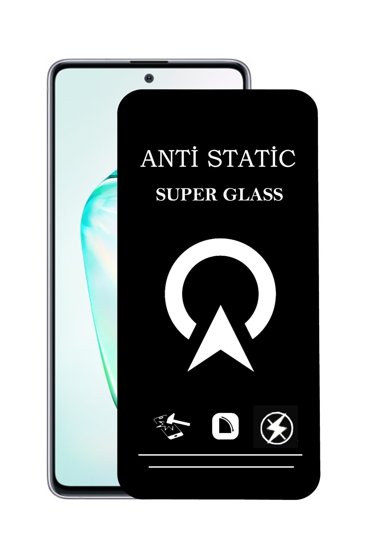 Samsung Galaxy A81 Tam Kaplayan Anti Statik Çizilmez Safir Ekran Koruyucu Cam