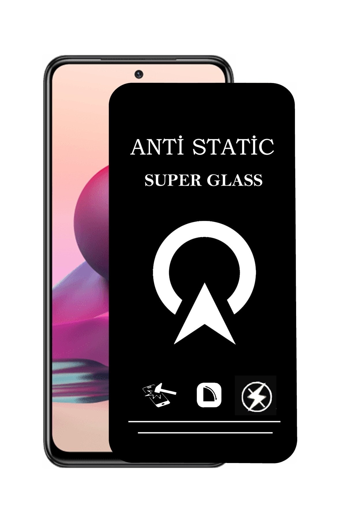 Xiaomi Redmi Note 10s Tam Kaplayan Anti Statik Çizilmez Safir Ekran Koruyucu Cam