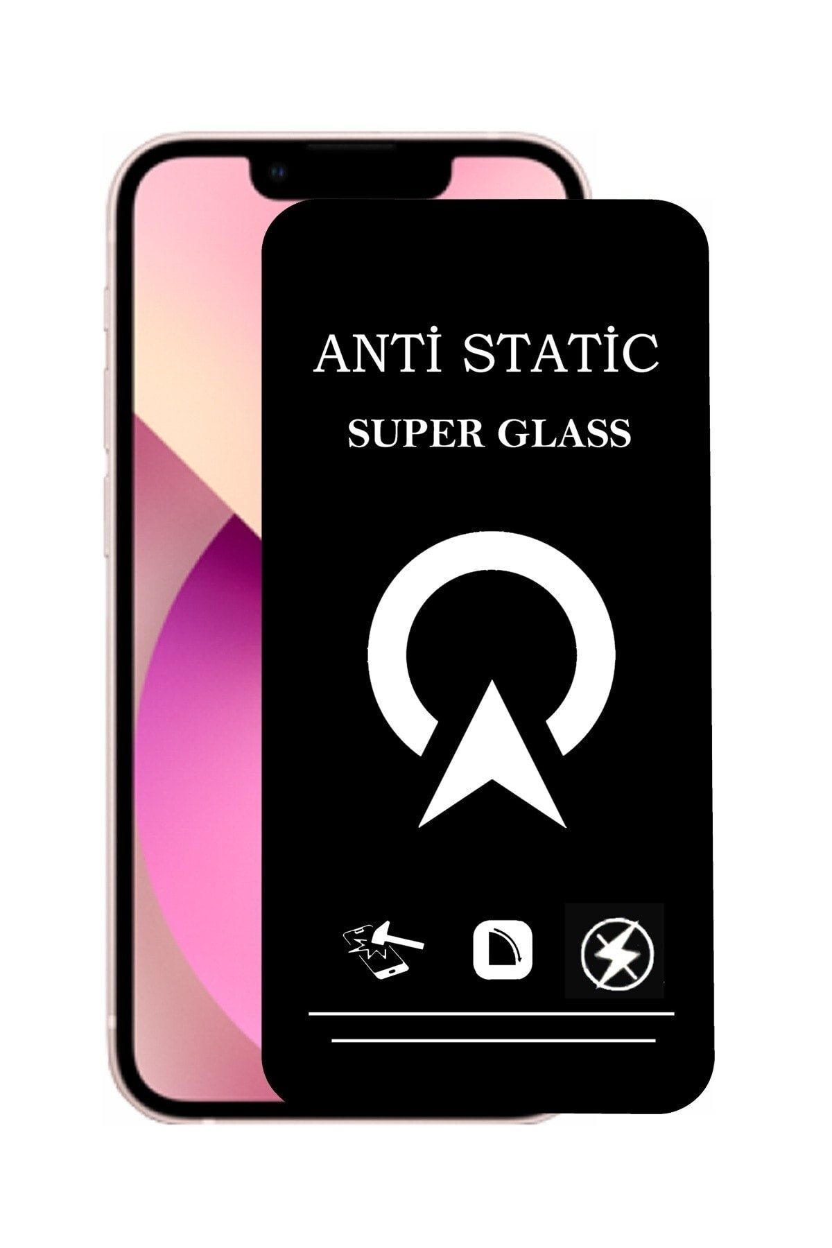 Apple iPhone 13 Mini Tam Kaplayan Anti Statik Çizilmez Safir Ekran Koruyucu Cam